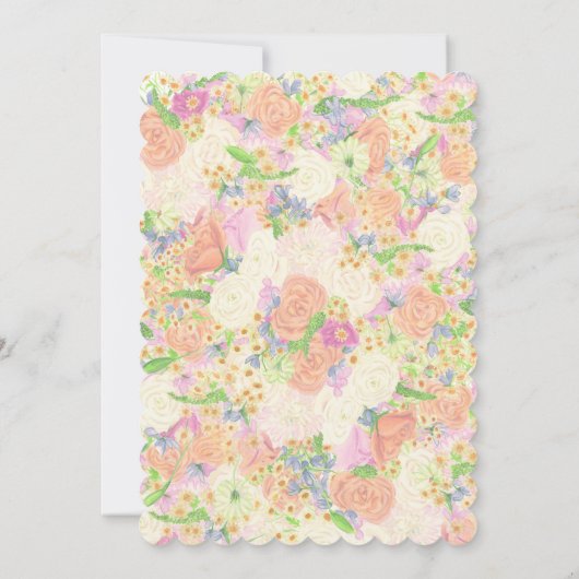 Waterverf Bloemen Tuin Party Crest Bruiloft Kaart (Achterkant)