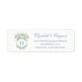 Waterverf Bloemen Tuin Party Crest Etiket (Voorkant)