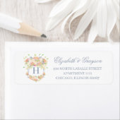 Waterverf Bloemen Tuin Party Crest Etiket (Insitu)