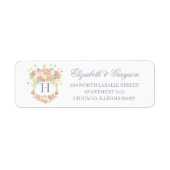 Waterverf Bloemen Tuin Party Crest Etiket (Voorkant)