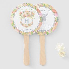 Waterverf Bloemen Tuin Party Crest Handwaaier