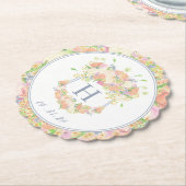 Waterverf Bloemen Tuin Party Crest Kartonnen Onderzetters (Gekanteld)