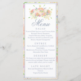 Waterverf Bloemen Tuin Party Crest Menu