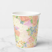 Waterverf Bloemen Tuin Party Crest Papieren Bekers (Achterkant)