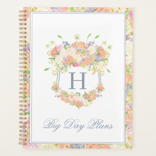 Waterverf Bloemen Tuin Party Crest Planner (Voorkant)