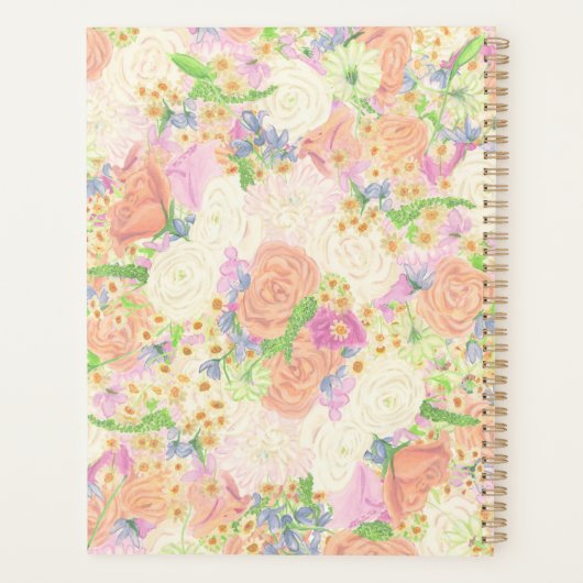 Waterverf Bloemen Tuin Party Crest Planner (Achterkant)