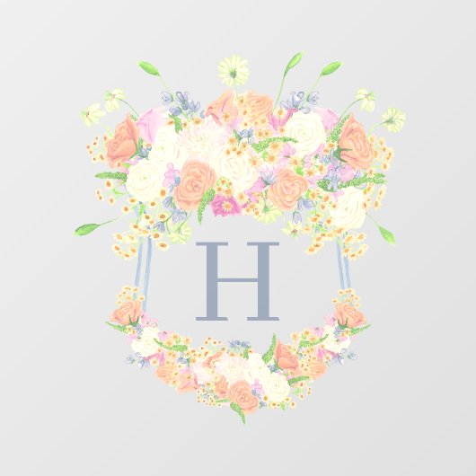 Waterverf Bloemen Tuin Party Crest Raamsticker (Vel)