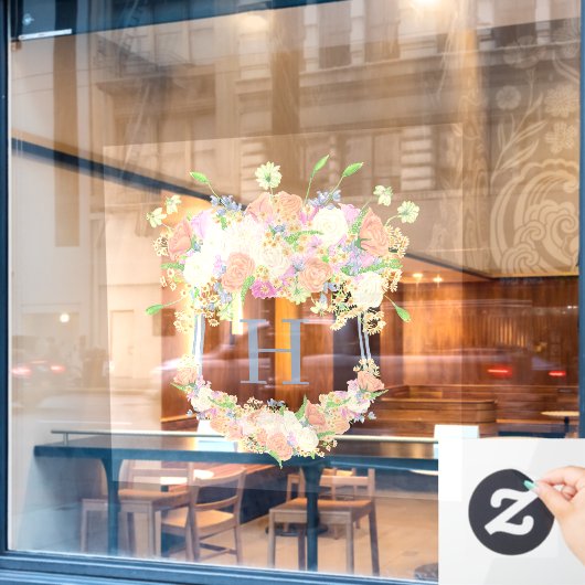 Waterverf Bloemen Tuin Party Crest Raamsticker (Cafe Raam)