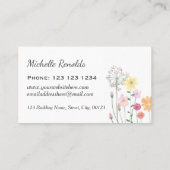  Waterverf bloemen tuinbouwer Visitekaartje (Achterkant)