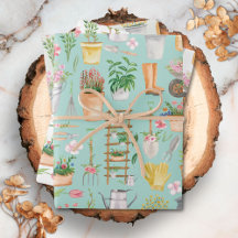 Waterverf Bloemen Tuingereedschap Tuinpatroon