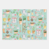 Waterverf Bloemen Tuingereedschap Tuinpatroon Inpakpapier Vel (Voorkant)