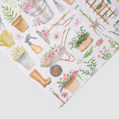 Waterverf Bloemen Tuingereedschap Tuinpatroon Tissuepapier (Detail)