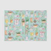 Waterverf Bloemen Tuingereedschap Tuinpatroon Tissuepapier (Voorkant)