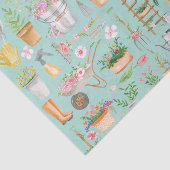 Waterverf Bloemen Tuingereedschap Tuinpatroon Tissuepapier (Detail)