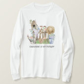 Waterverf Bloemen Tuinieren Gereedschap en Funny Q T-shirt (Design voorkant)
