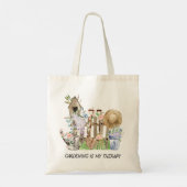 Waterverf Bloemen Tuinieren Gereedschap en Funny Q Tote Bag (Achterkant)
