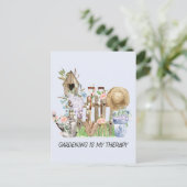 Waterverf Bloemen Tuinieren Gereedschap en Quote Briefkaart (Staand voorkant)