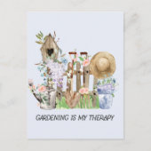 Waterverf Bloemen Tuinieren Gereedschap en Quote Briefkaart (Voorkant)