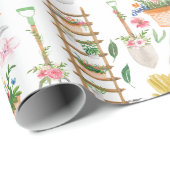 Waterverf Bloemen Tuinieren Tools Tuin Cadeaupapier (Rol Hoek)