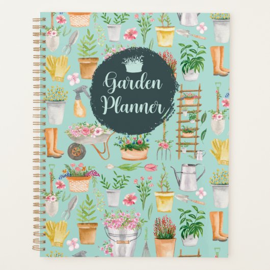 Waterverf Bloemen Tuinieren Tools Tuin Planner (Voorkant)