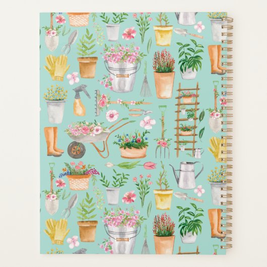Waterverf Bloemen Tuinieren Tools Tuin Planner (Achterkant)