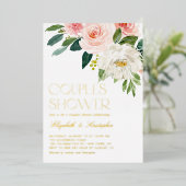  Waterverf bloemen Tuinstelletjes Folie Uitnodiging (Staand Voorkant)