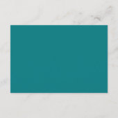 Waterverf Bloemen Turquoise Zilver Bruiloft Detail Informatiekaartje (Achterkant)