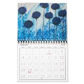 Waterverf bloemen Twee pagina 12-maands kalender (Jan 2026)