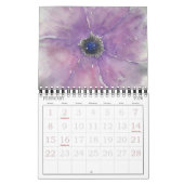 Waterverf bloemen Twee pagina 12-maands kalender (Feb 2026)