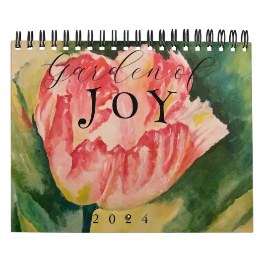 Waterverf bloemen Twee pagina 12-maands kalender (Hoes)