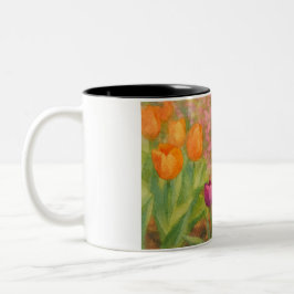 Waterverf Bloemen Tweekleurige Koffiemok