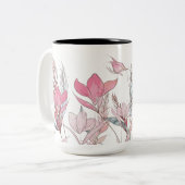 Waterverf bloemen tweekleurige koffiemok (Voorkant links)