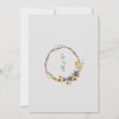 Waterverf bloemen twijgen ovaal bruiloft kaart (Achterkant)