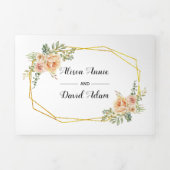 Waterverf bloemen, typografie bloemenbruiloft drieluik uitnodiging (Cover)