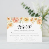 Waterverf bloemen typografie bruiloft RSVP kaart (Staand voorkant)