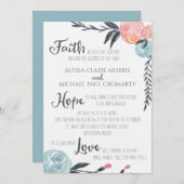 Waterverf Bloemen Uitnodigingen (Voorkant / Achterkant)