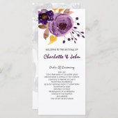 Waterverf bloemen Ultraviolet Weddenschap Programmakaart (Voorkant / Achterkant)