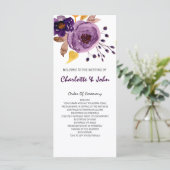 Waterverf bloemen Ultraviolet Weddenschap Programmakaart (Staand voorkant)