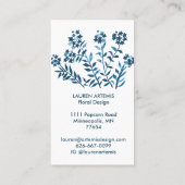 Waterverf bloemen Unieke, moderne flora Visitekaartje (Achterkant)