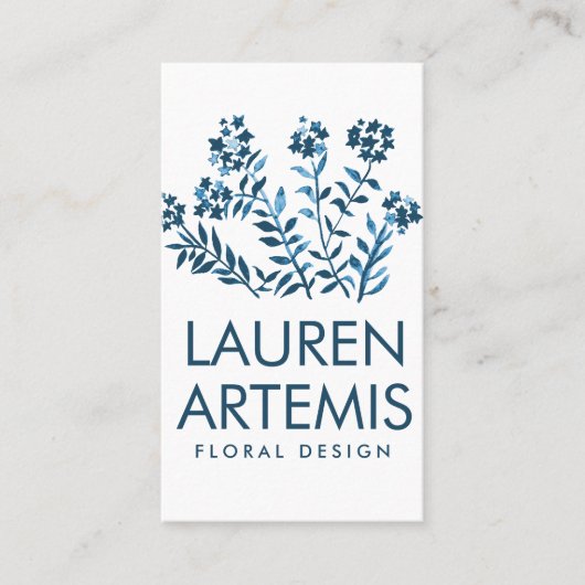 Waterverf bloemen Unieke, moderne flora Visitekaartje (Voorkant)