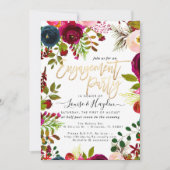 Waterverf-bloemen van de Engagement Party, Bourgog Aankondiging (Voorkant)