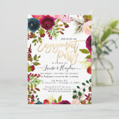 Waterverf-bloemen van de Engagement Party, Bourgog Aankondiging (Staand voorkant)