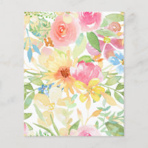 Waterverf bloemen — vel papier