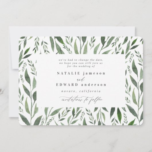 waterverf bloemen veranderen datum save the date (Achterkant)