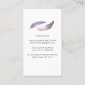 Waterverf Bloemen Veren Bohemian Visitekaartje (Achterkant)