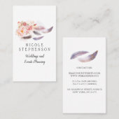 Waterverf Bloemen Veren Bohemian Visitekaartje (Voorkant / Achterkant)
