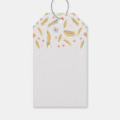 Waterverf Bloemen Veren Boho Bruiloft Cadeaulabel (Achterkant)