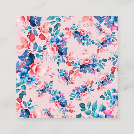 Waterverf Bloemen Verjaardag Dank u invoegen Blush Informatiekaartje (Achterkant)