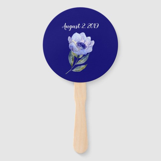 Waterverf Bloemen Verjaardag Handwaaier (Achterkant)