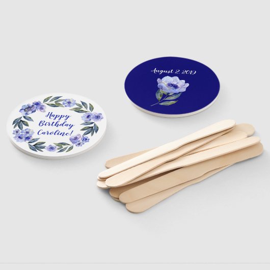 Waterverf Bloemen Verjaardag Handwaaier (Niet-gemonteerd)